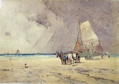 Winter Beach Scene by Oswald Garside
